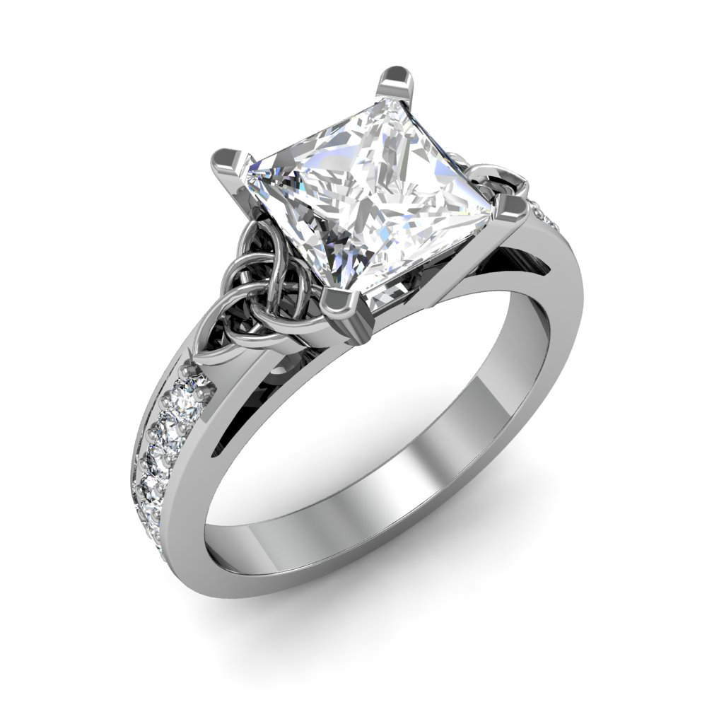 Three-Stone Diamond Scallop Engagement Ring (0.90 ct.)