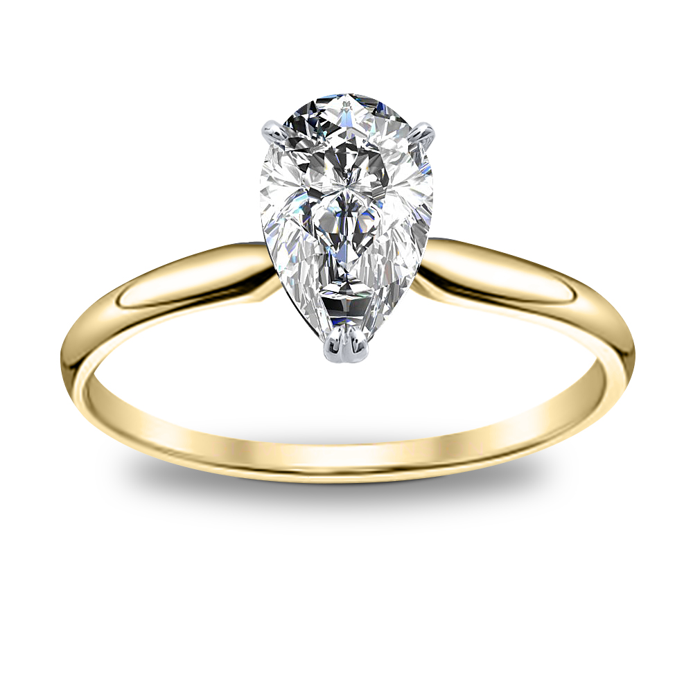 Half-Bezel Solitaire Engagement Ring Setting in 14k White Gold - U4113