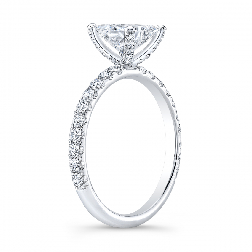 Unique Pave Set Natural Diamonds Engagement Ring