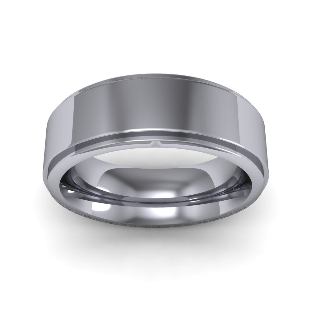 This 7mm ring is carefully designed with a beveled edge for a traditional look and style