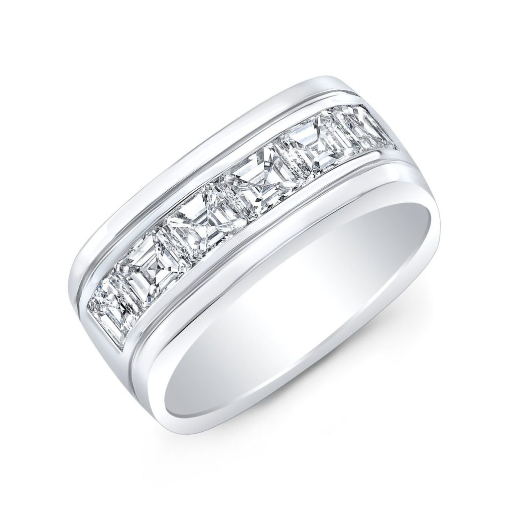 Men's Asscher cut diamond ring