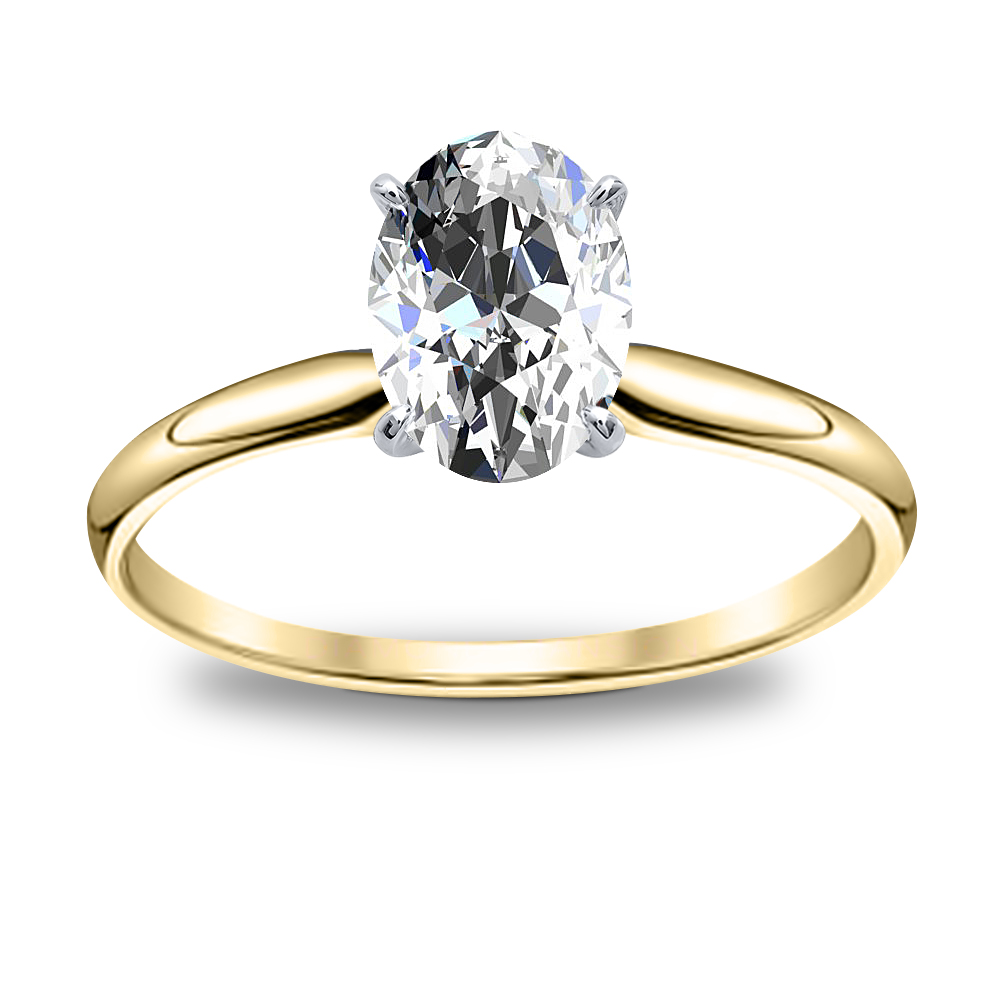 Classic Oval Solitaire Setting in Yellow Gold