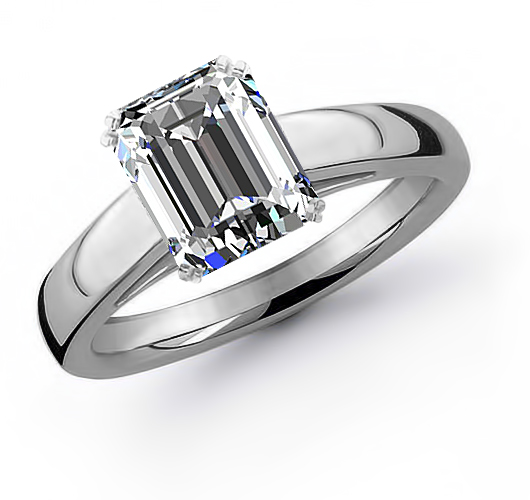 Simple Emerald Cut Engagement Rings