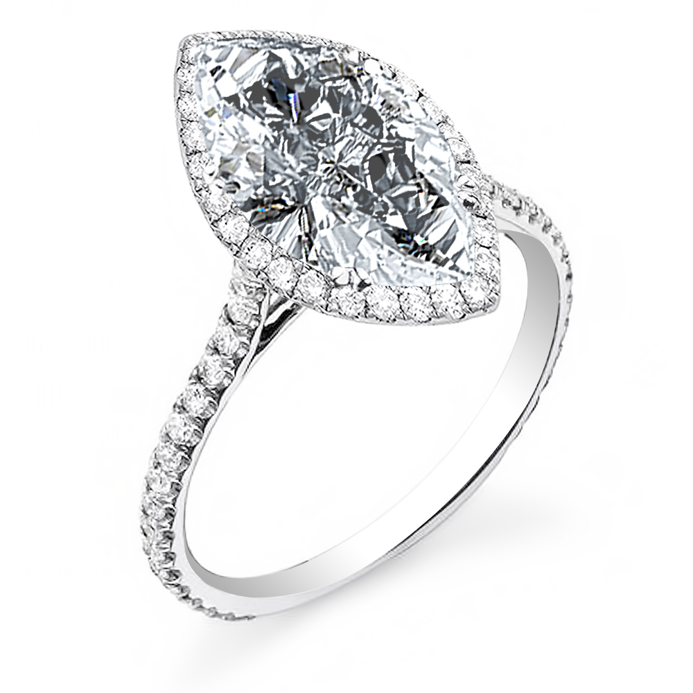 Marquise Halo Engagement ring