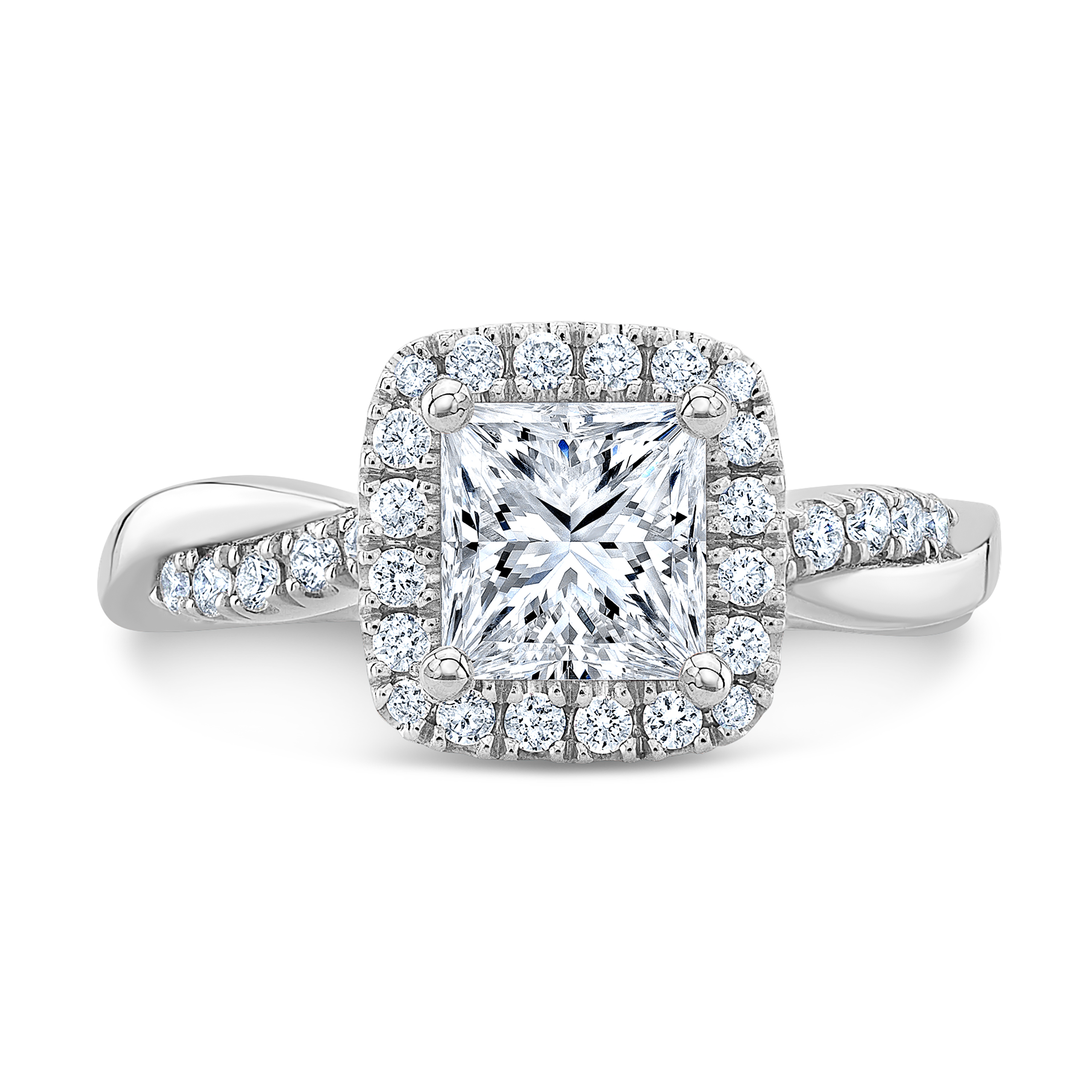 Princess Cut Halo Engagement Ring | Diamond