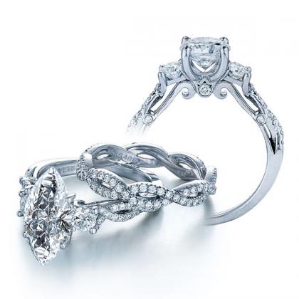 Marquise cut Three Stone Engagement Rings