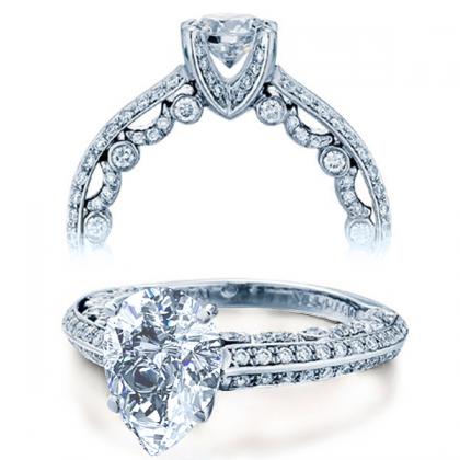 Micro Pave Pear cut Engagement Rings