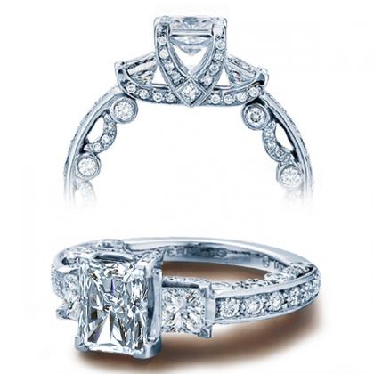 Micro Pave Radiant cut Engagement Rings