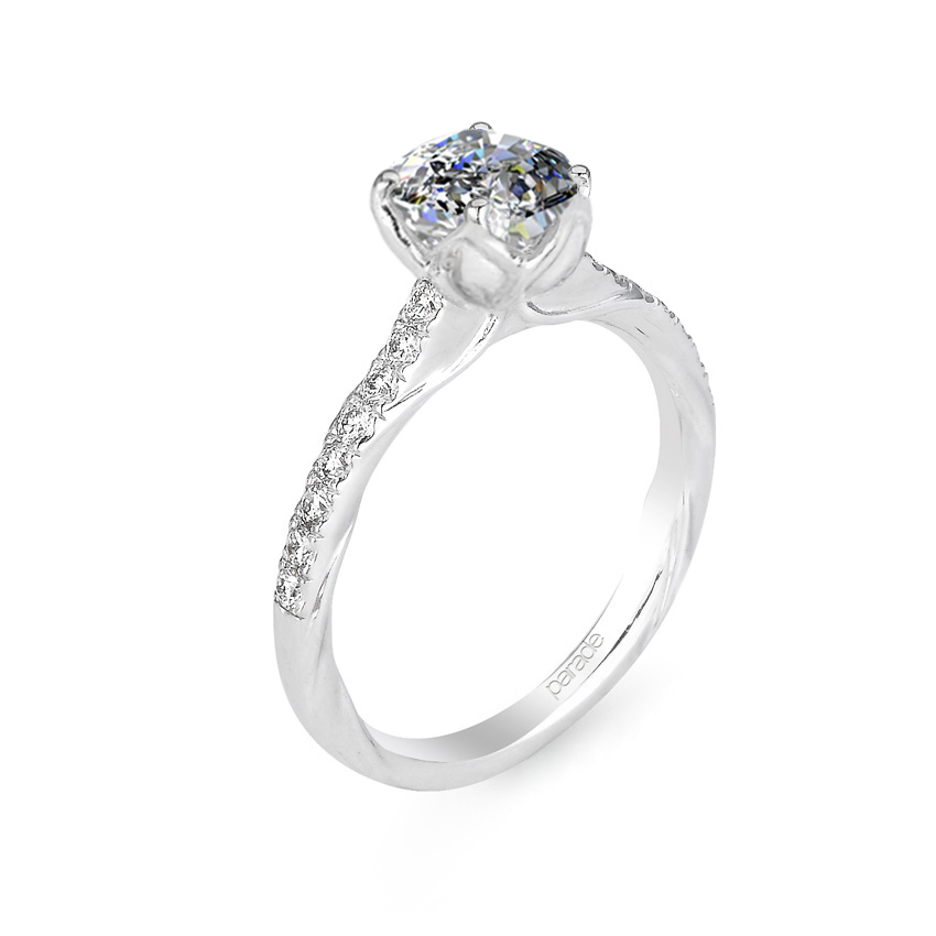 Bloom Gold and Pave Diamond Ring in 18k White Gold