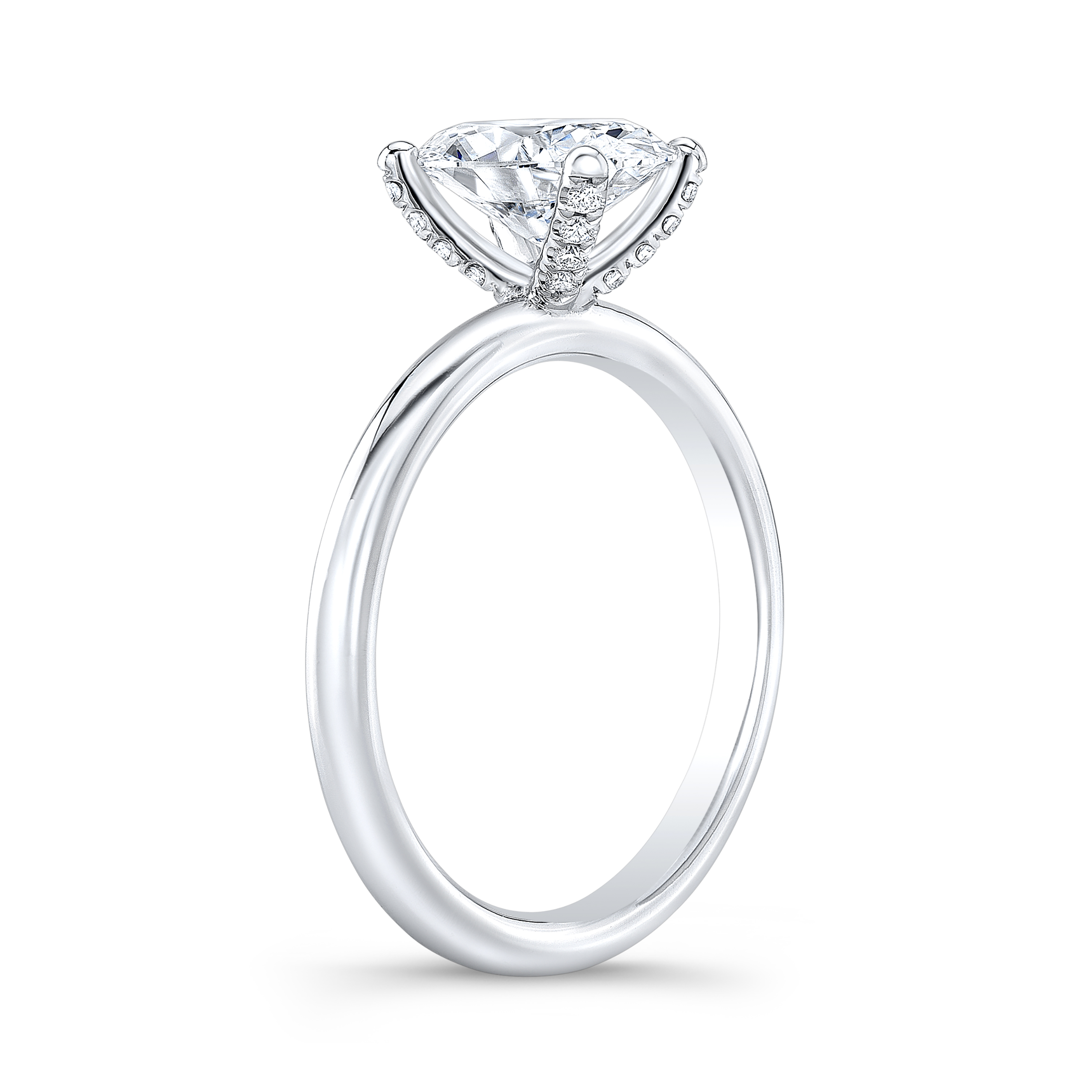 Round Solitaire Engagement Rings Side View