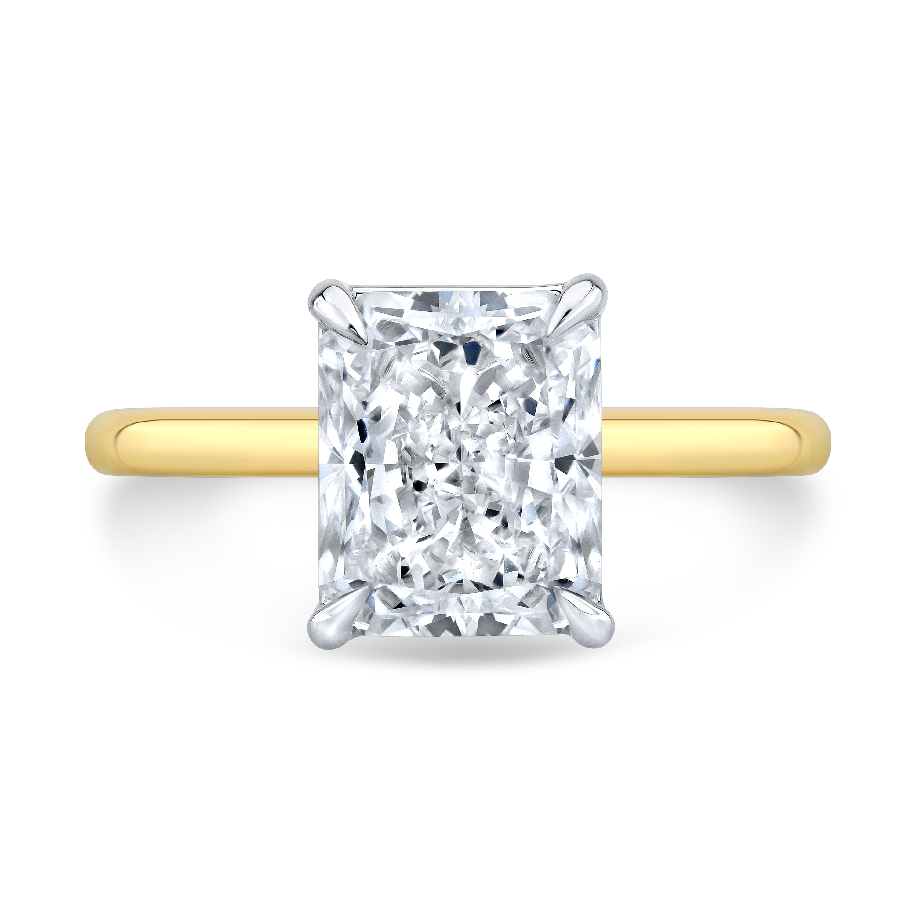 1 Ct. Radiant Cut Natural Diamond Ultra Thin Solitaire Engagement