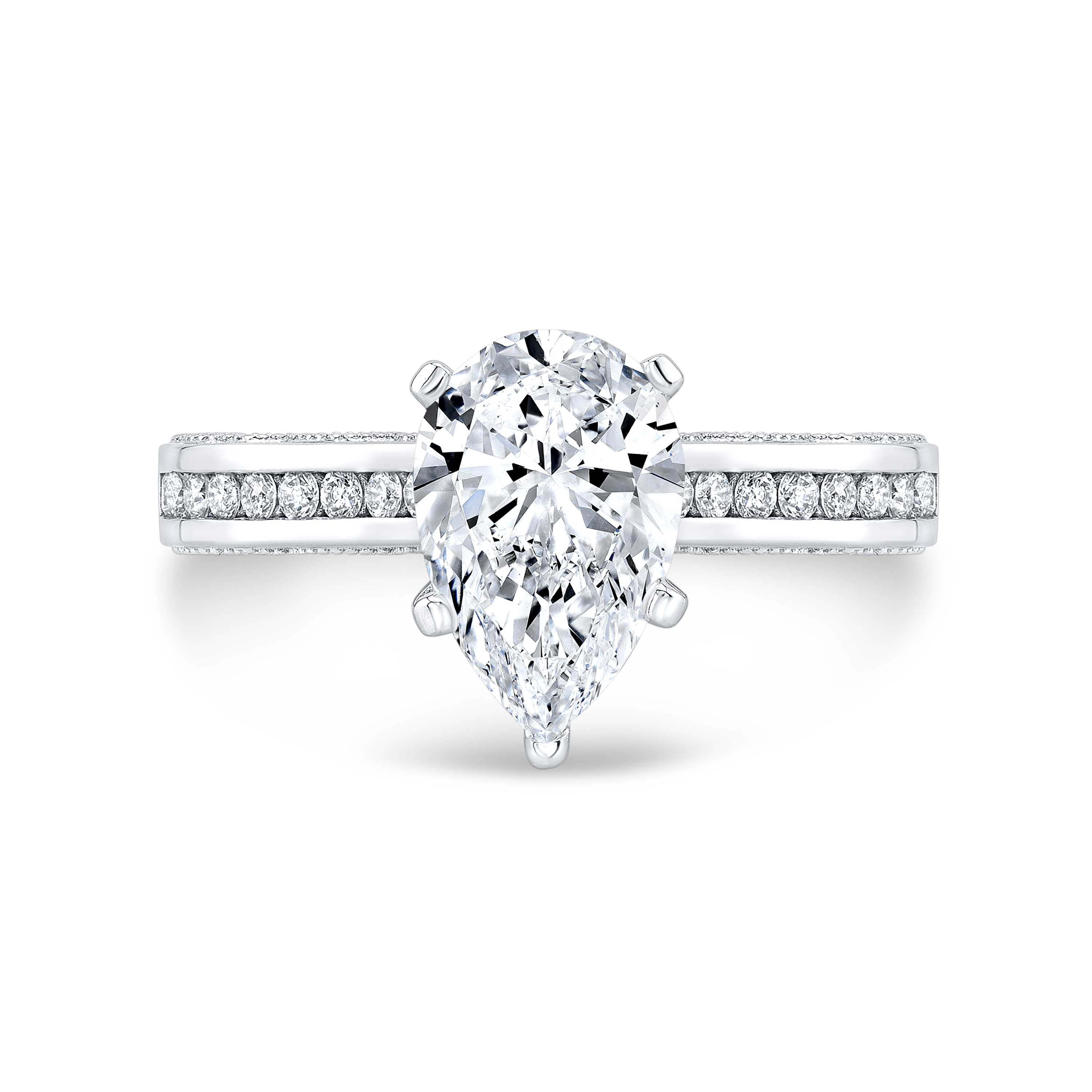 Art Deco Channel Setting Natural Diamonds Engagement Ring