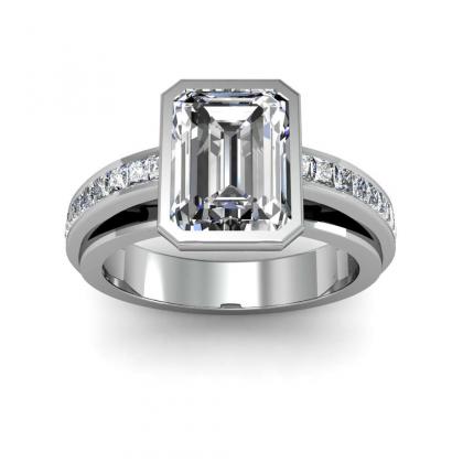 190ct natural diamond emerald cut bezel channel setting natural diamonds engagement ring 14k white gold gia - Emerald Cut Wedding Rings 190ct natural diamond emerald cut bezel channel setting natural diamonds engagement ring 14k white gold gia - Emerald Cut Wedding Rings