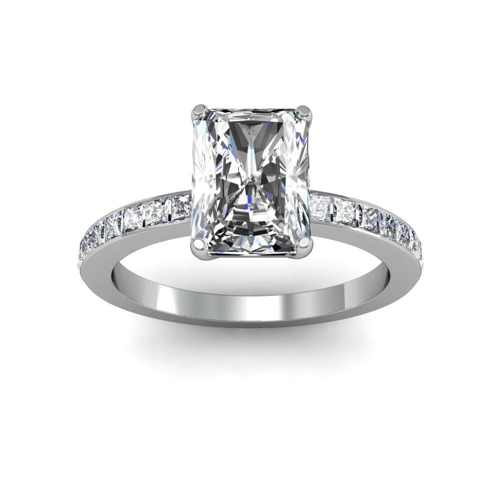 1.88ct. Radiant cut Natural Diamond Bezel Channel Setting Natural ...