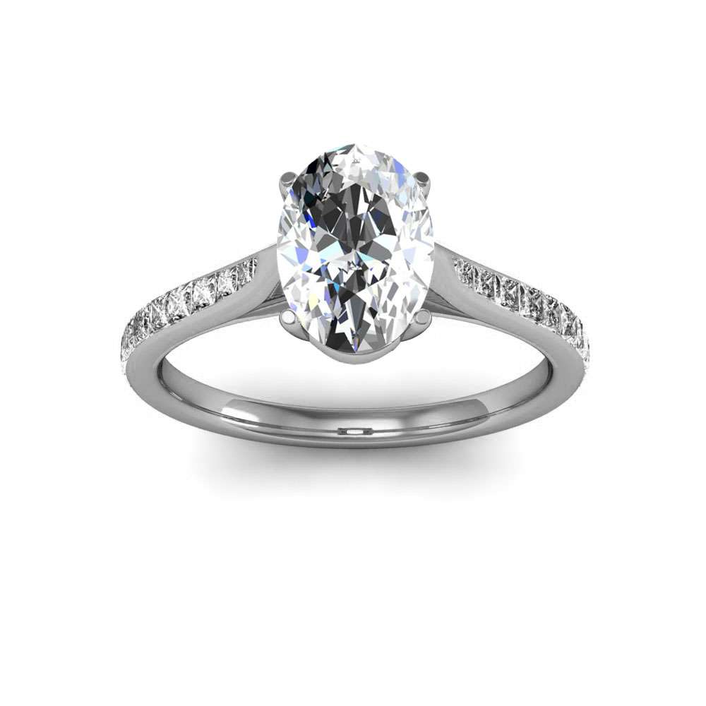 14KT White Gold Natural Black & White Certified Diamond 1.55Ct Solitaire Ring
