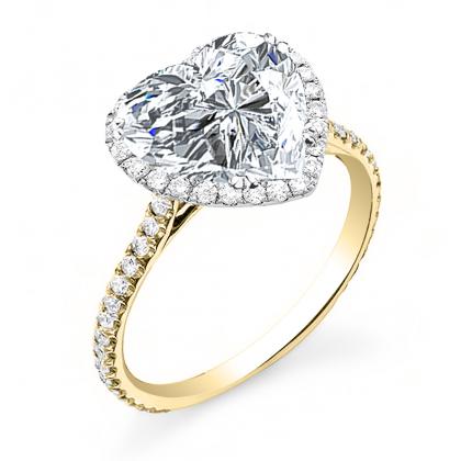 Heart shaped diamond ring gold