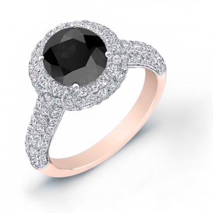 Rose Gold Black Diamond Engagement Rings