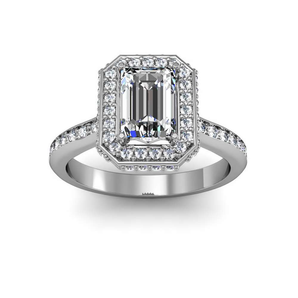 Details about   3 Ct Emerald Cut Emerald Halo Diamond Men Engagement Ring 14K Yellow Gold Finish