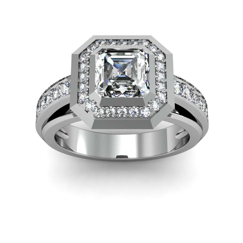 1.6ct. Asscher cut Natural Diamond Unique Design Your Own Engagement ...