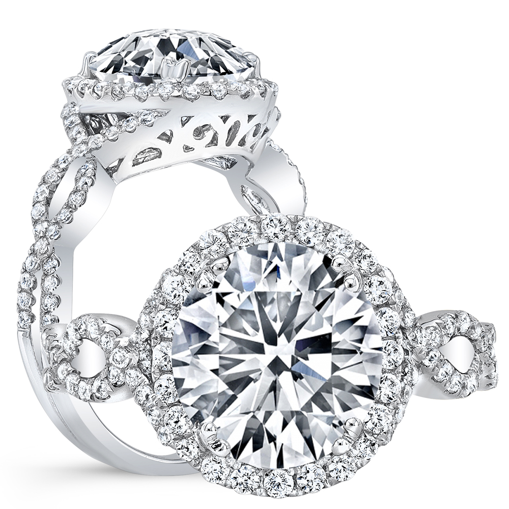 Halo Twisted Infinity Diamond Engagement Ring