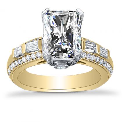 Radiant cut Bezel Set Engagement Rings