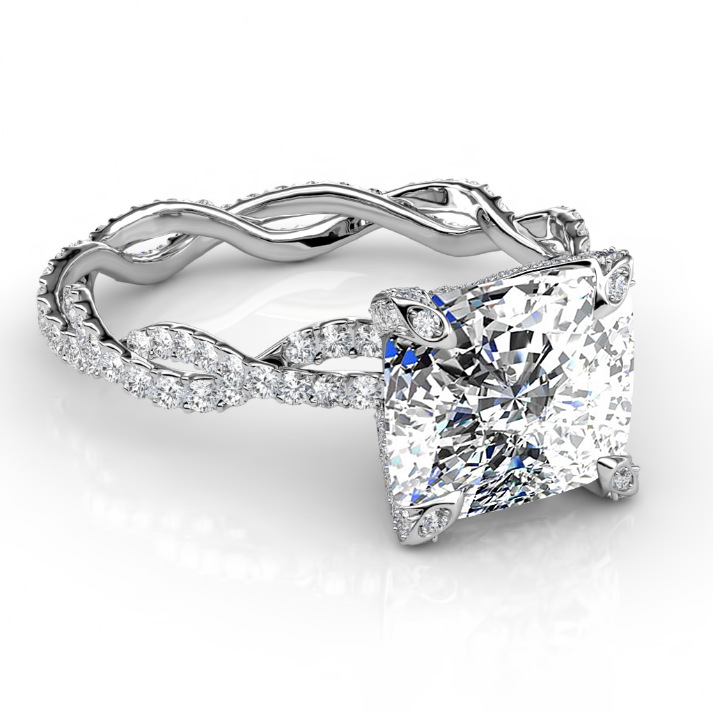 Twisted Eternity Pave Diamond Engagement Ring