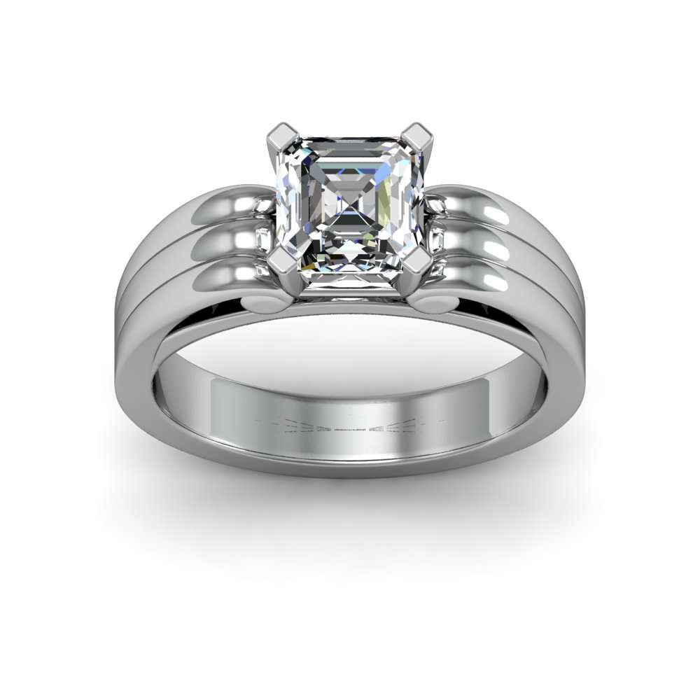 7mm UK Design Solitaire Natural Diamond Engagement Ring
