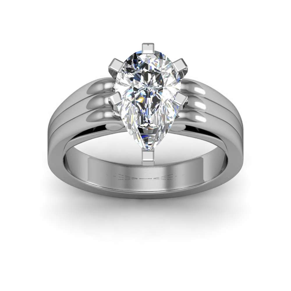 Certified Diamond Halo Pear Engagement Ring 0.50ct Platinum – All Diamond