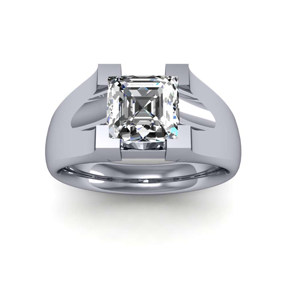 1.80 Ct. 3 Stone Asscher Cut Diamond Ring with Baguettes G Color VS1 G –  Kingofjewelry.com