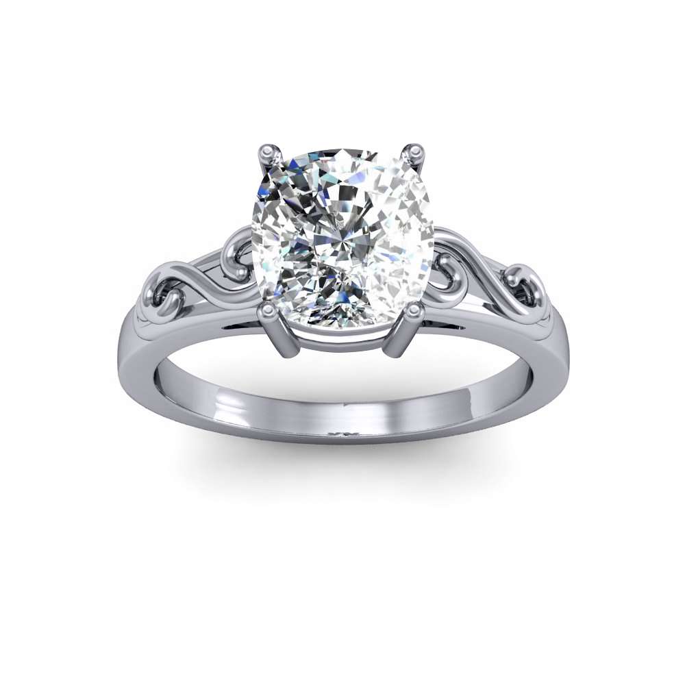 Ladies round brilliant cut diamond engagement ring in platinum. | AHEE  Jewelers