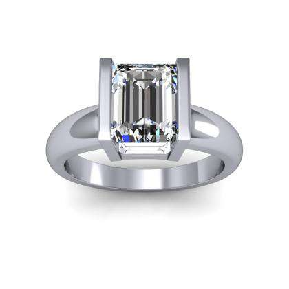 Tension Emerald cut Engagement Rings