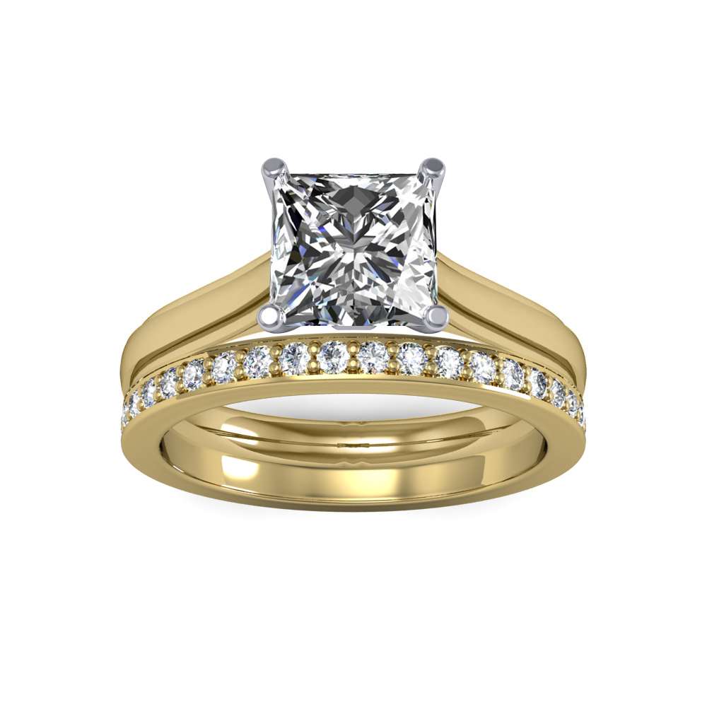 1.4 Ct. Princess Cut Natural Diamond Solitaire Beveled Diamond Engagement  Ring (GIA Certified)