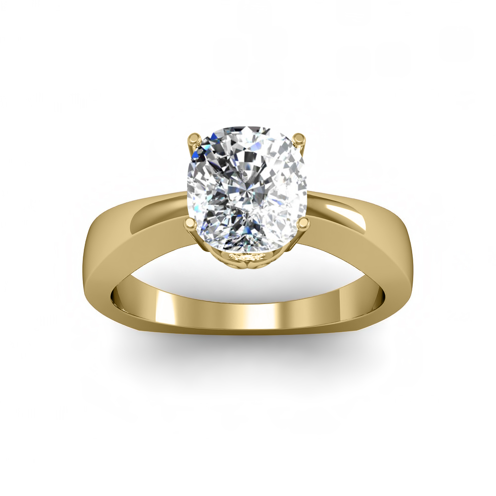 Cushion Cut Engagement Ring | 2.60 ct I VS1 GIA 18K Yellow Gold