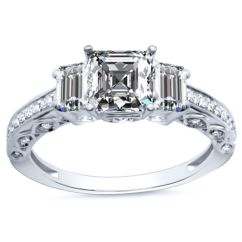 14k Gold Asscher Cut Emerald Ring – Melt'm Jewelry