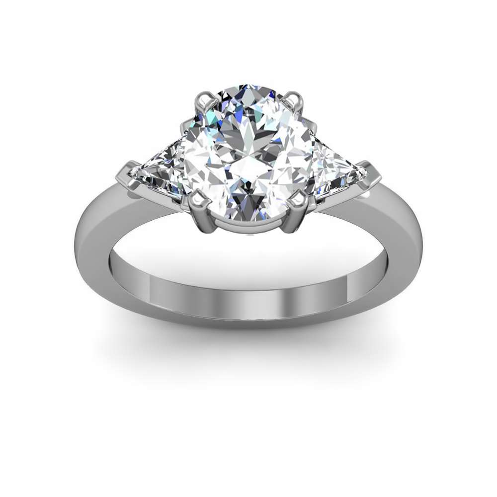 3 Stone Trillion Diamond Engagement Ring