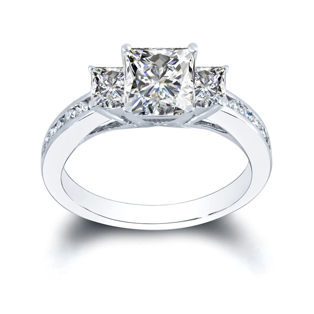 3-Stone Princess Channel Set Diamond Ring