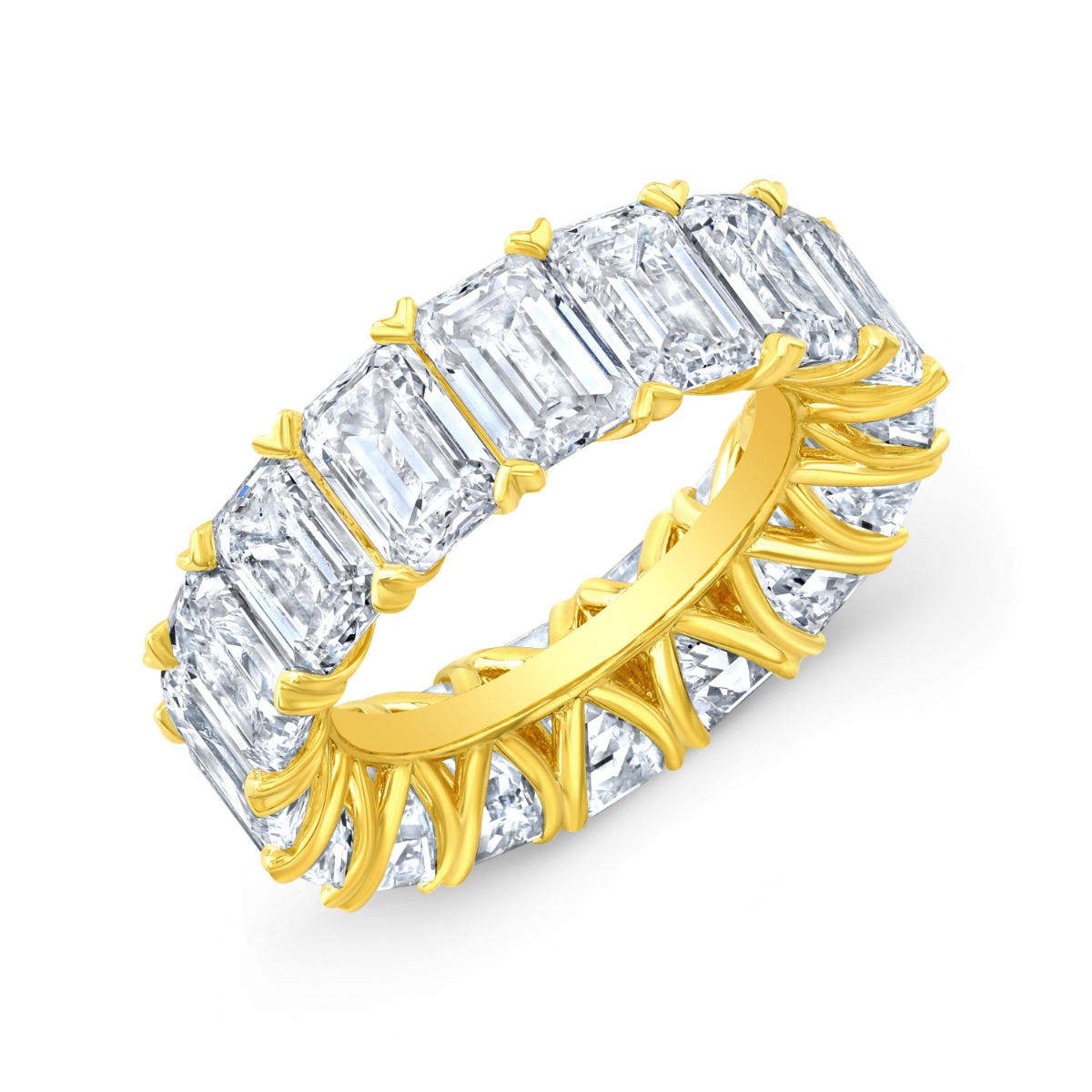 Yellow Gold 12 Carat Emerald Eternity Ring