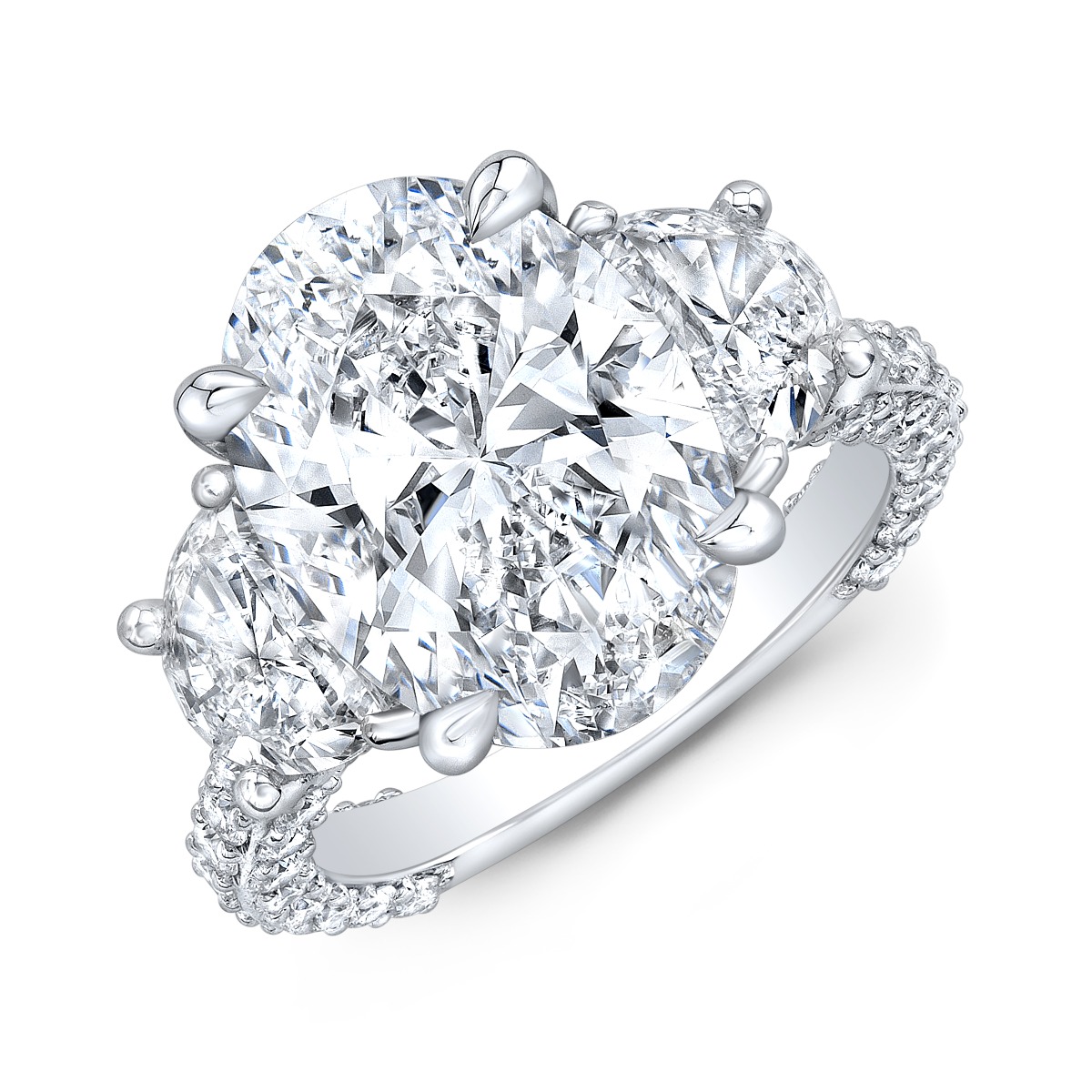 Share more than 158 3 stone halo diamond ring super hot