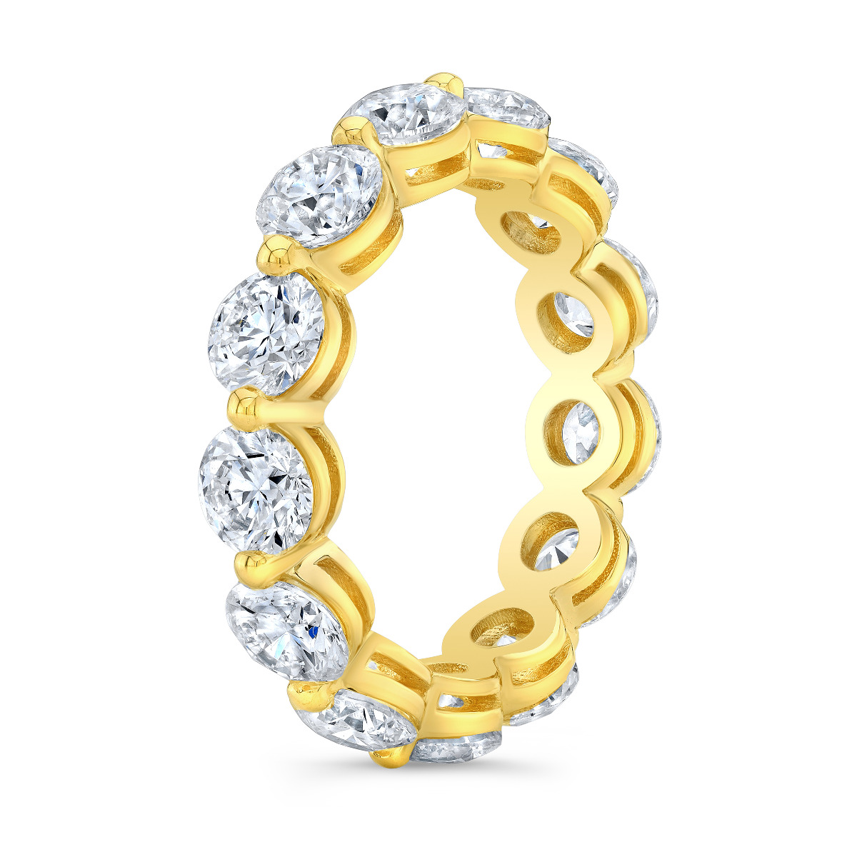 Floating 4 Carat Round Diamond Eternity Band.