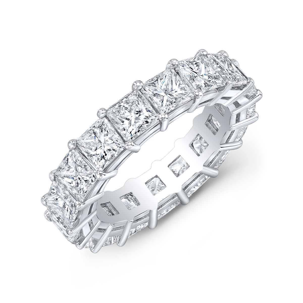 5 Carat Princess Cut Eternity Ring In White Gold