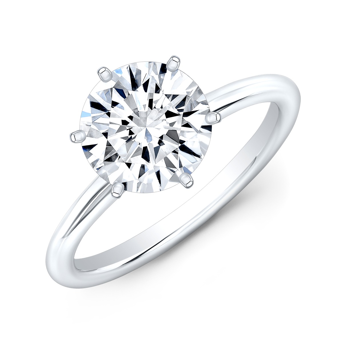 6 Prong Solitaire Diamond Engagement Ring