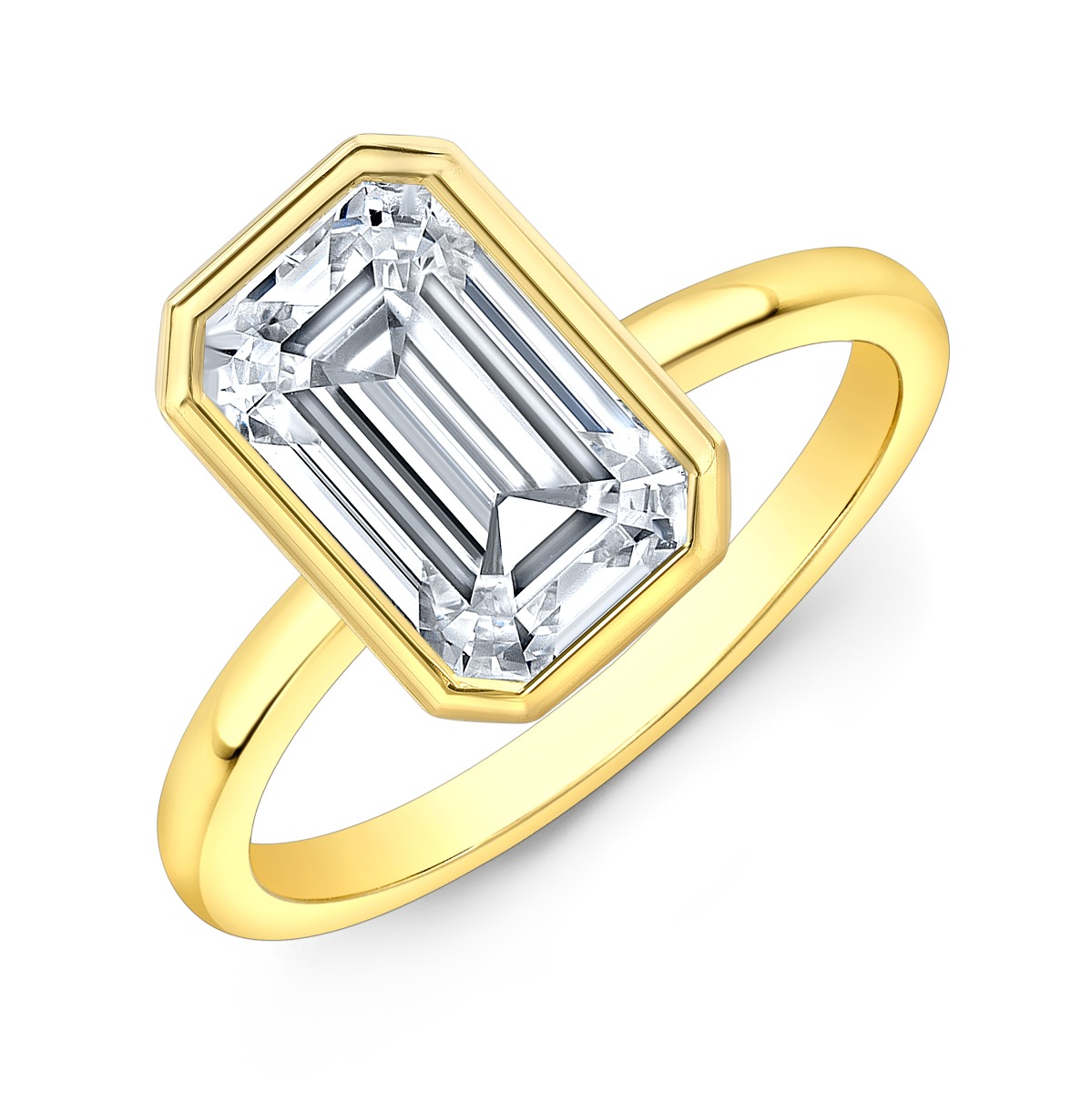 Bezel Solitaire Diamond Engagement Ring