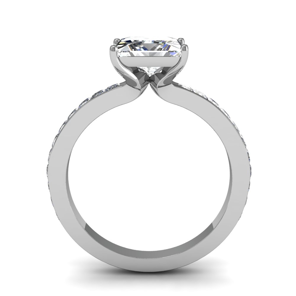 Bezel Channel Setting Natural Diamonds Engagement Ring