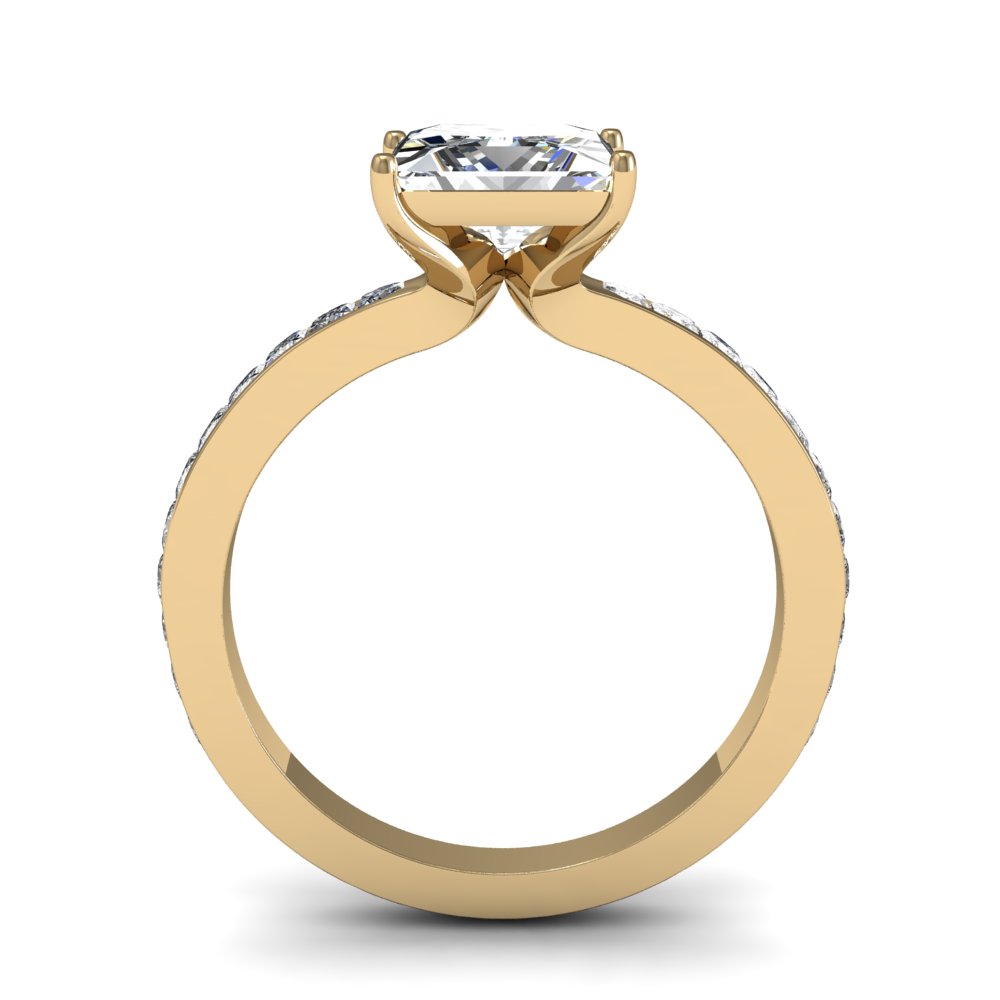 Bezel Channel Setting Natural Diamonds Engagement Ring