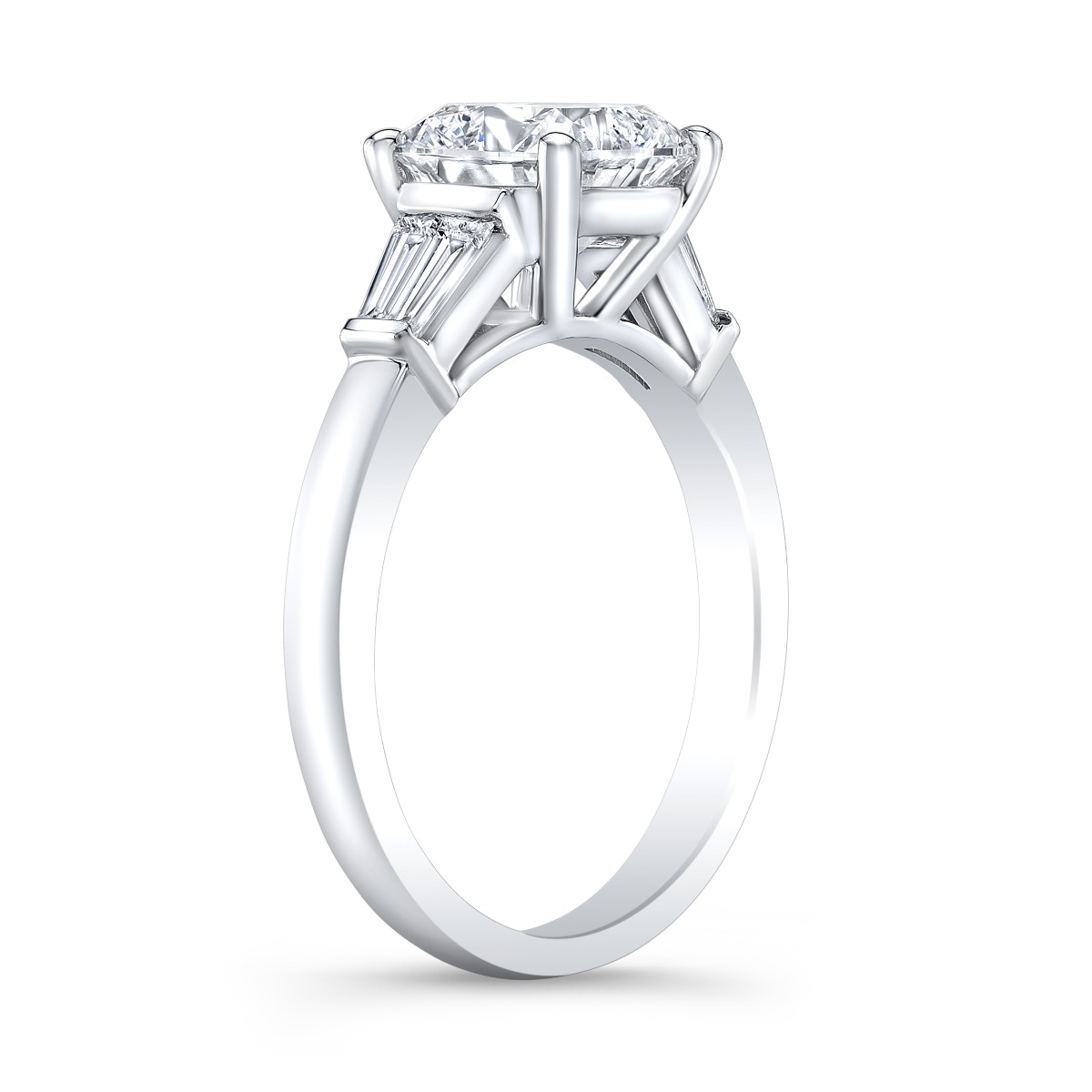 Custom Side Baguettes Diamond Engagement Ring