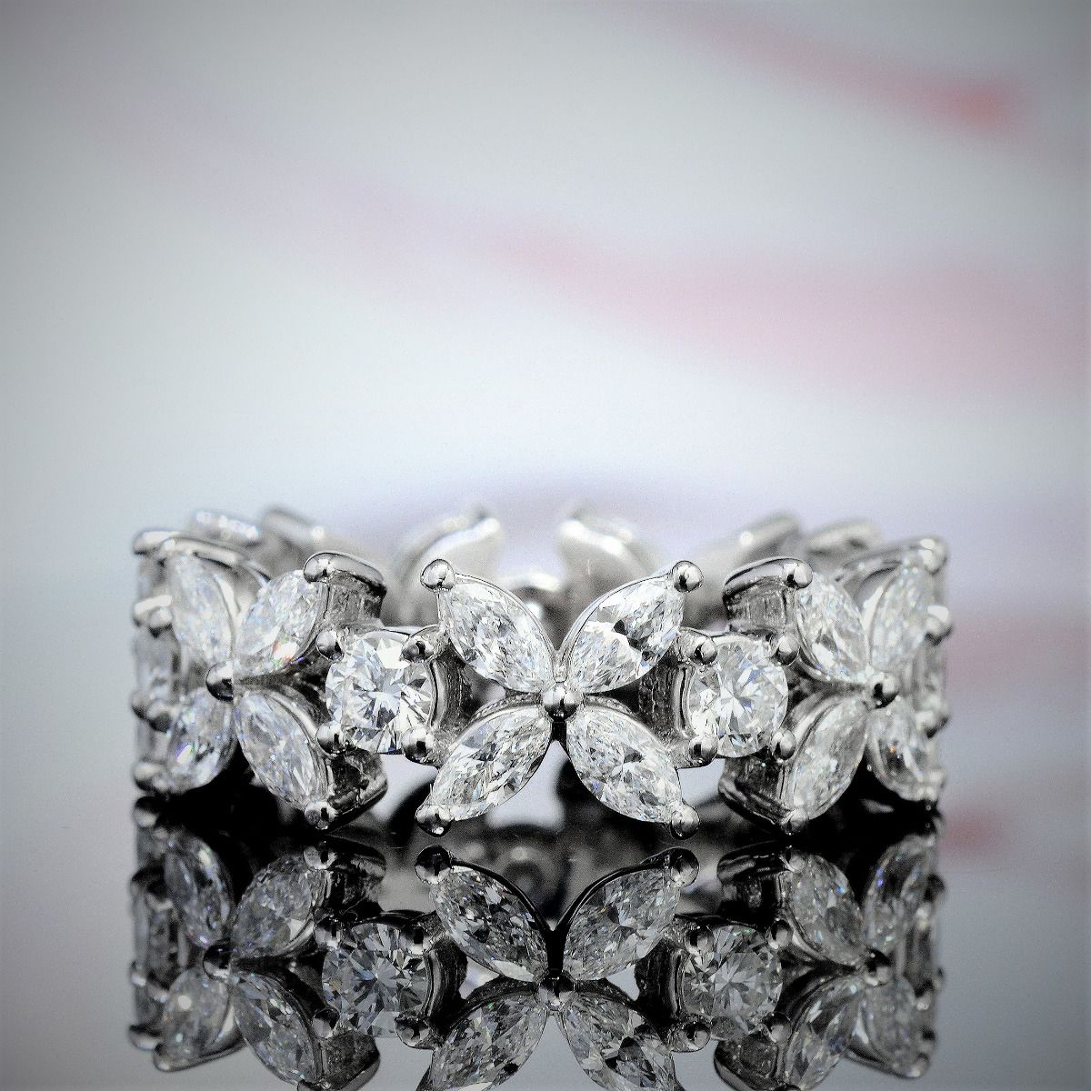 Marquise & Baguette Cut Diamond Eternity Ring in Platinum - Filigree  Jewelers
