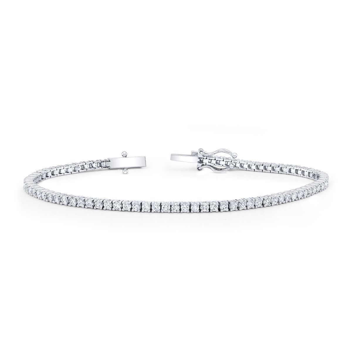 Simple yet stylish adjustable solitaire bracelet is bezel-set with  simulated diamonds in sterling silver bonded with platinum and gold-plated  sterling silver - Diamond & Design