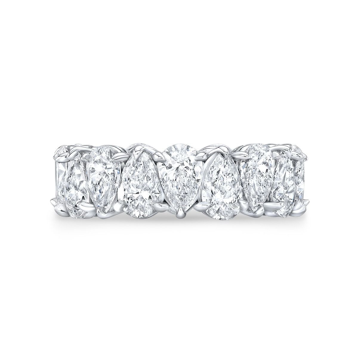 5 Carat Alternating Pear Cut Diamond Eternity Ring