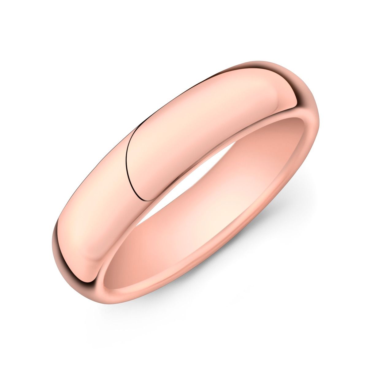 Rose Pink Gold in 5mm wide men's band 