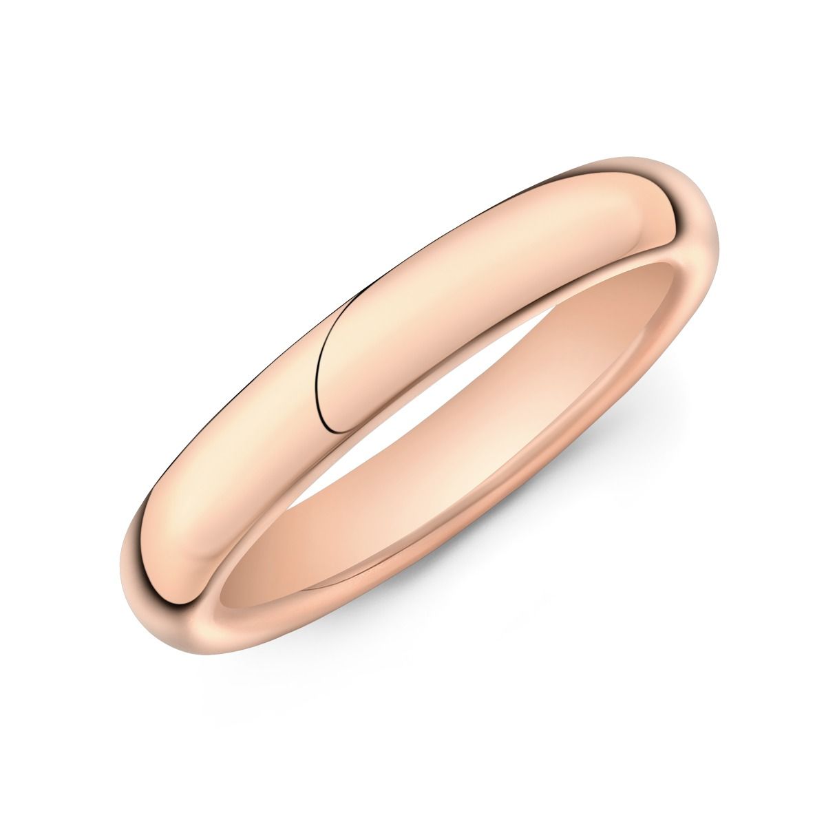 Classic Wedding Ring (3mm Comfort Fit) in Rose Gold.